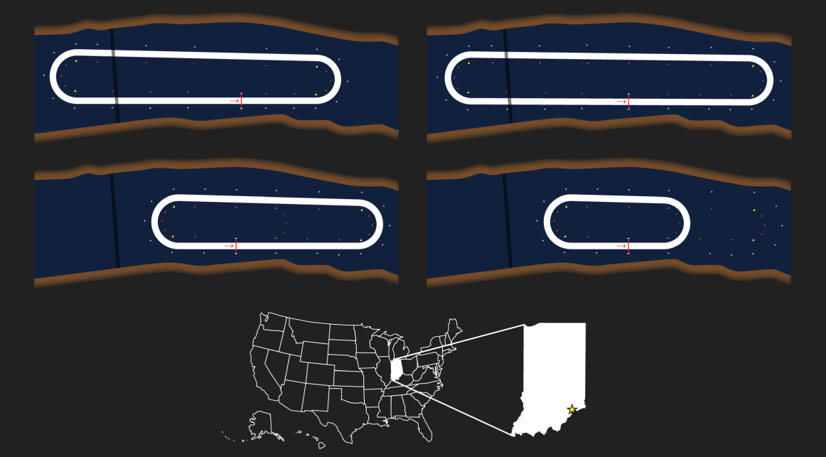 Course layouts and location map for Madison, Indiana