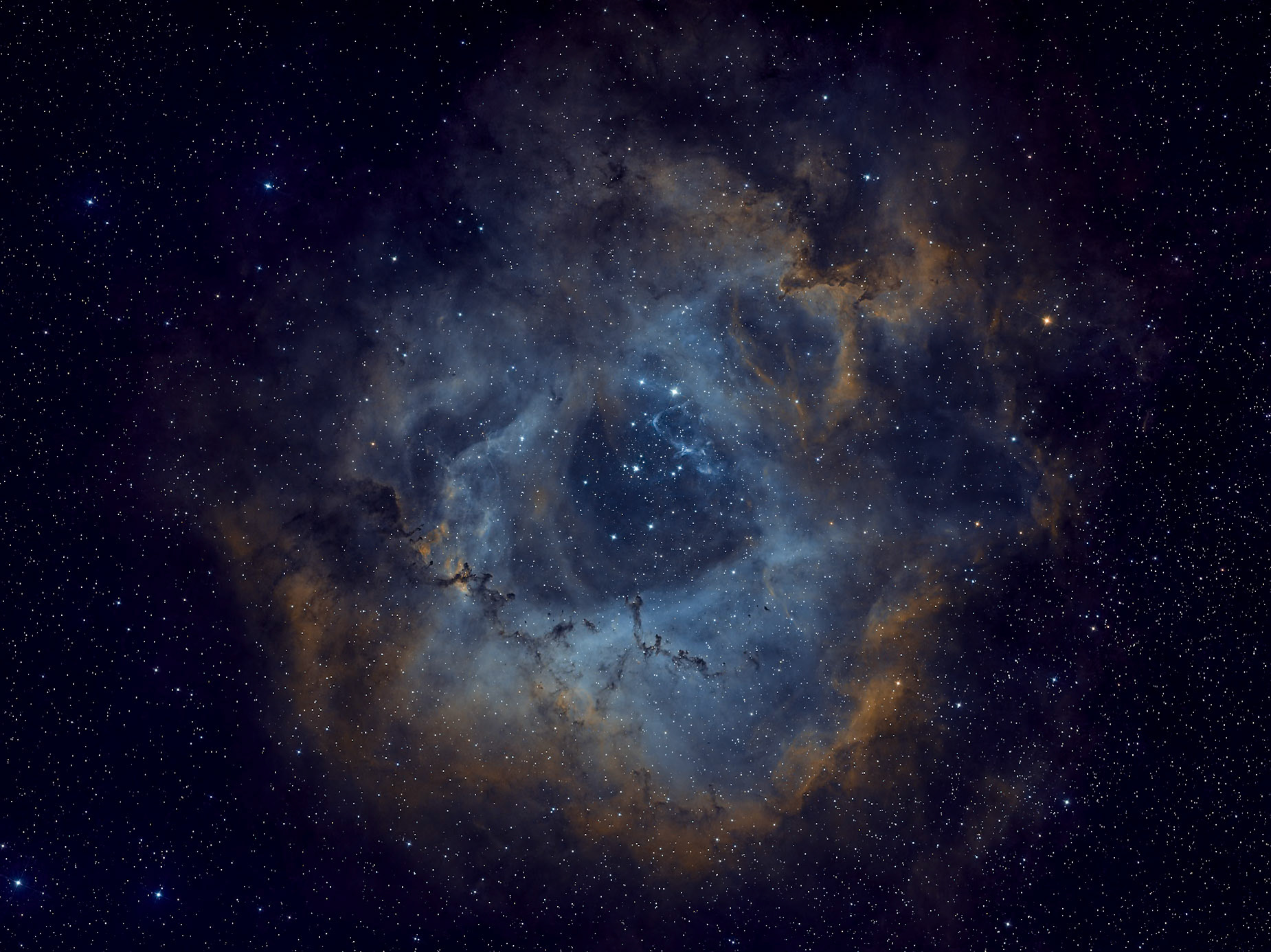 NGC 2237Takahashi Epsilon 180 EDASI 2600 MC Duo Optolong L-Extreme28x300s