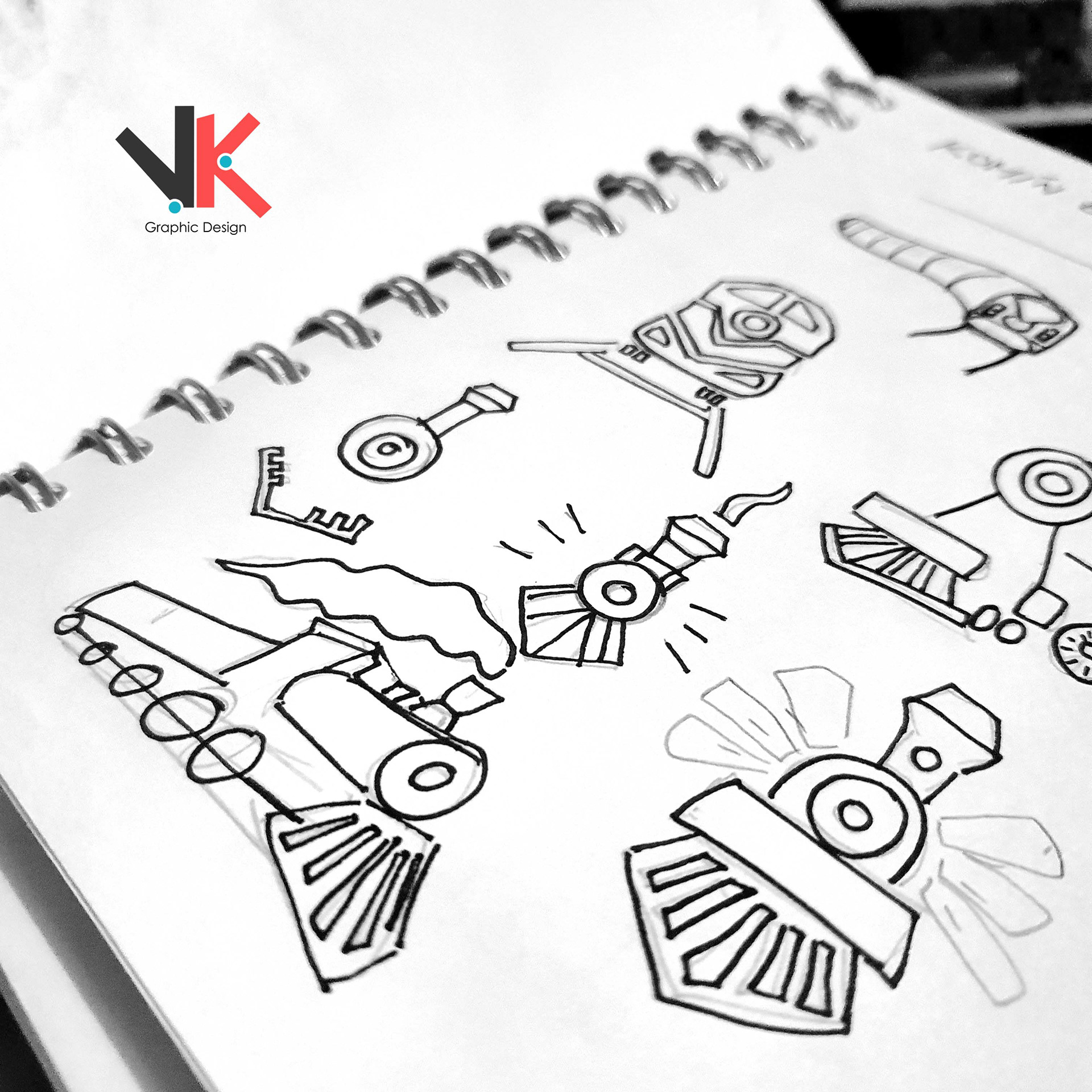 Sketches of KominExpres Logo, VKGD