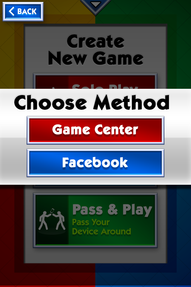 Game Method selections