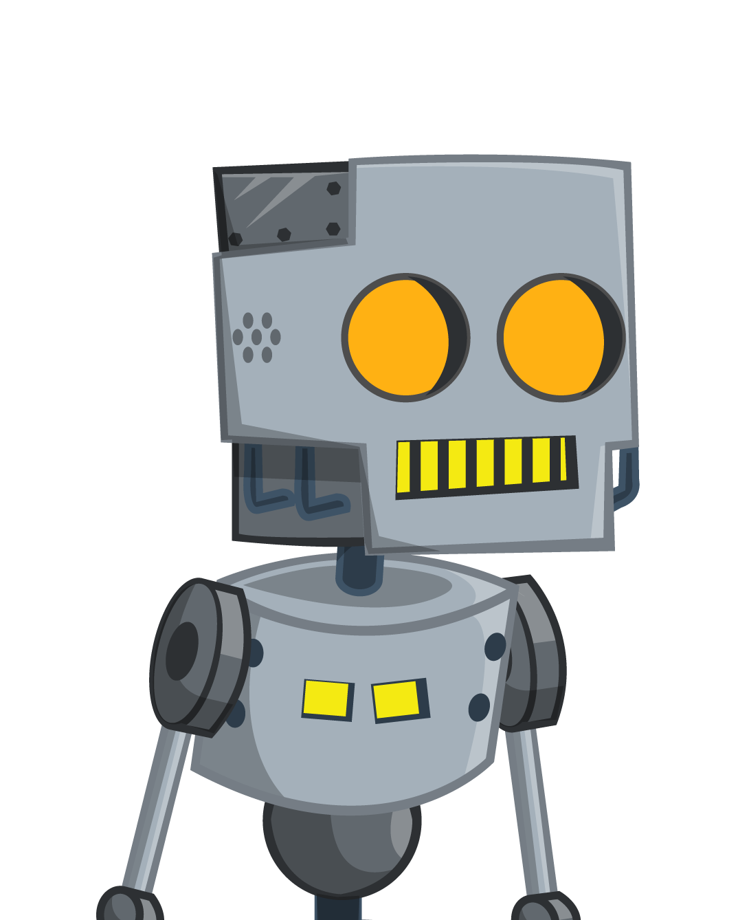 Bloksor was originally one of the main factory robots that put the board games together. He made his way into a staff competition and won his freedom. He still spends his time sorting pieces.