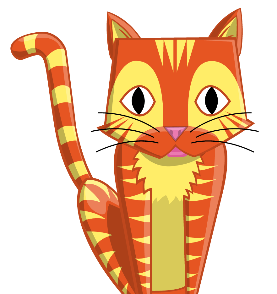 Mittens was originally created to be a Black cat, in particular... My cat. But due to visability issues, Mittens was changed into an Orange Striped cat instead. This pattern was based on a kitten we were fostering at the time named Juniper.