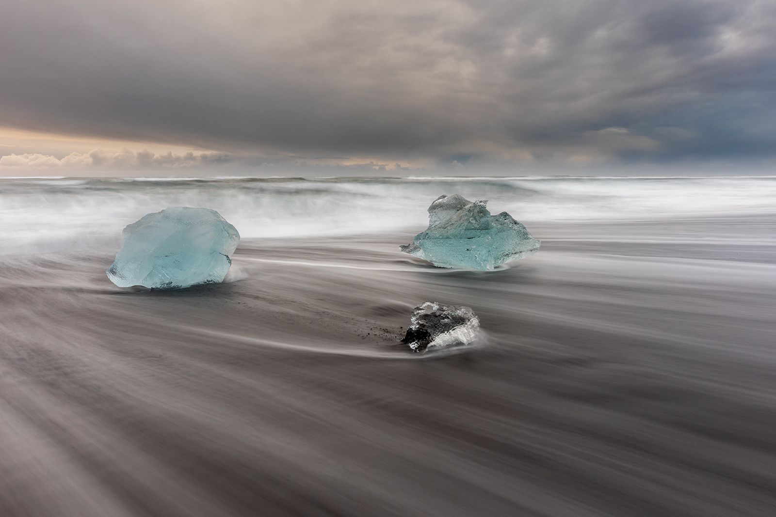 Ice cubes in the waves