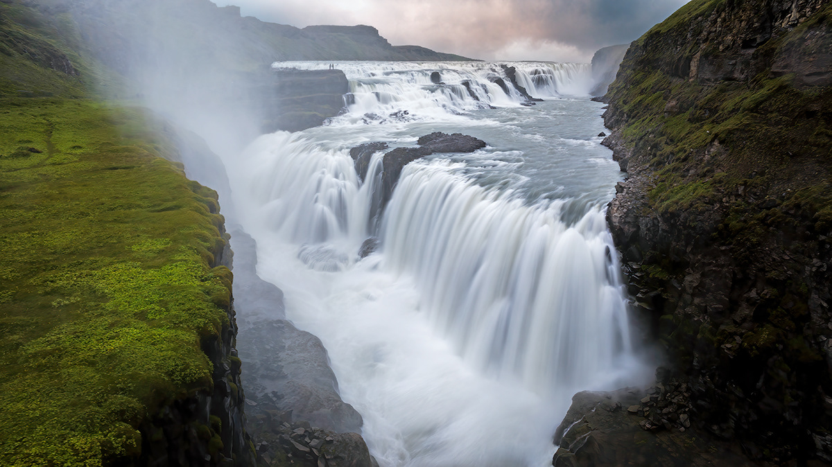 Gullfoss from a drone