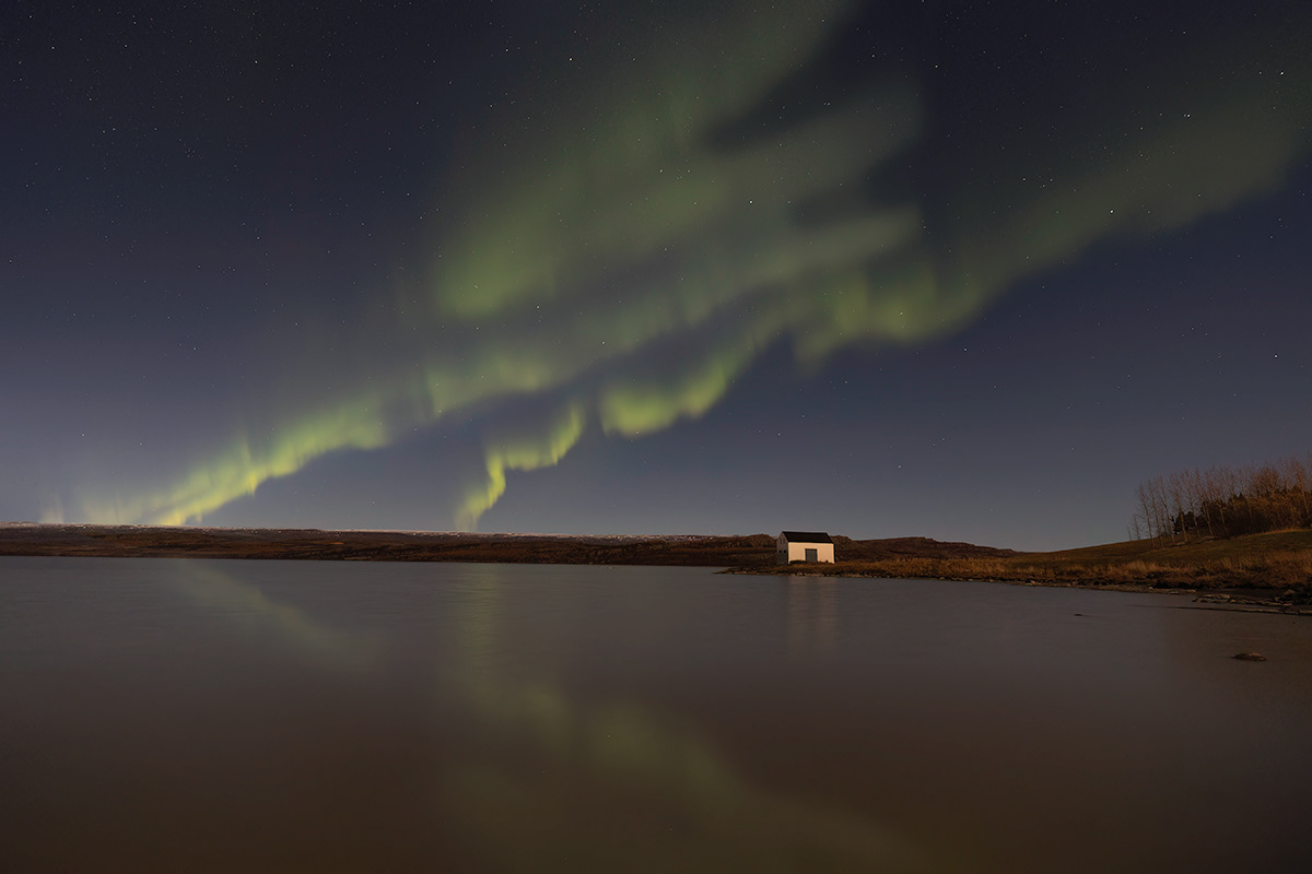 Aurora at Lagarfljot lake