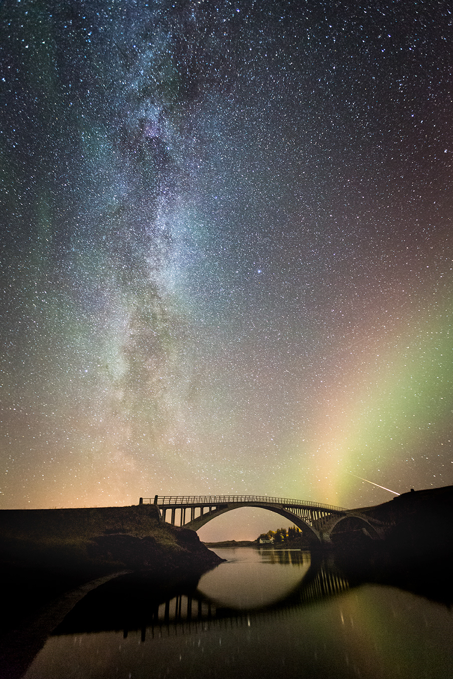 Milky way at an old bridge