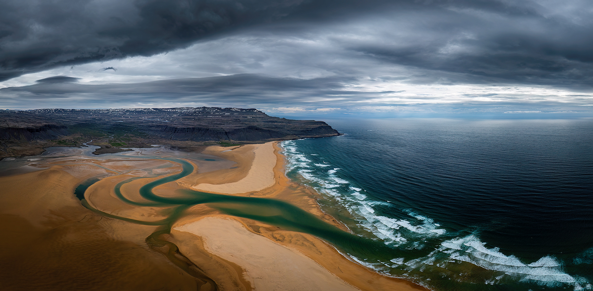 Pano of Red beach Sand