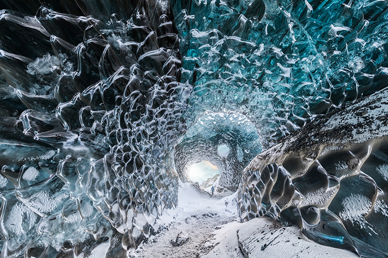 Lightroom ice cave in Vatnajökull