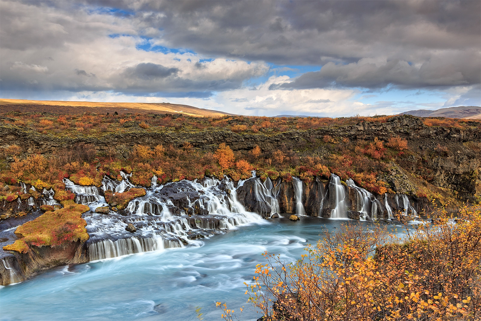 Lava falls at autumn