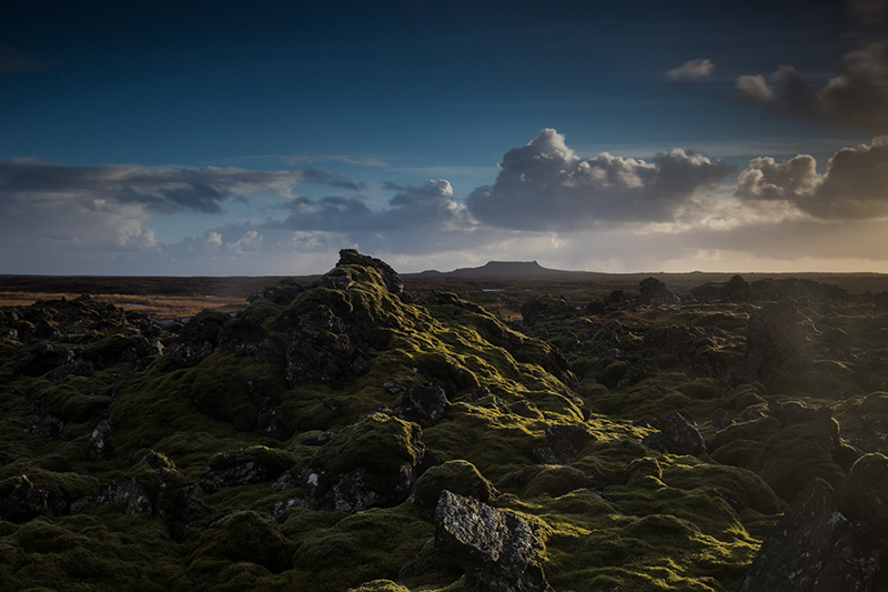 Crater Eldborg and lava field