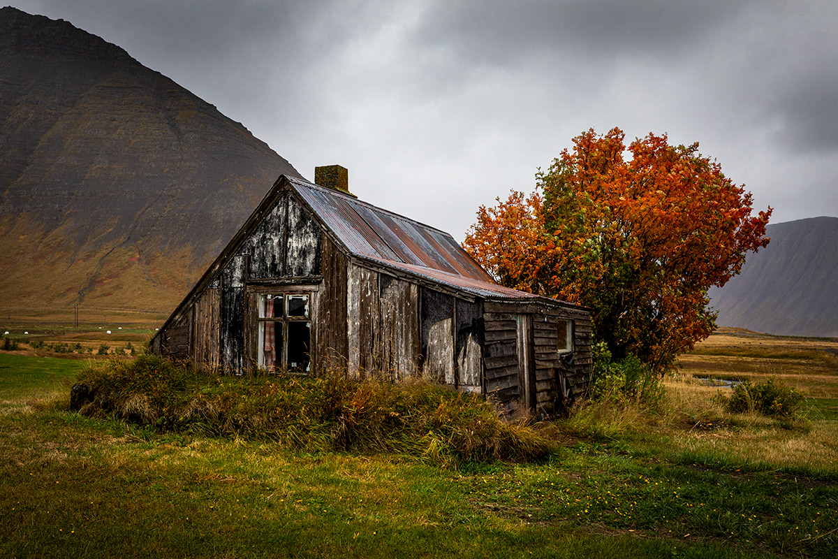 Old farm house at autumn