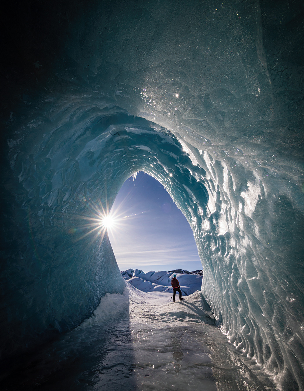 Ice cave on a Lagoon