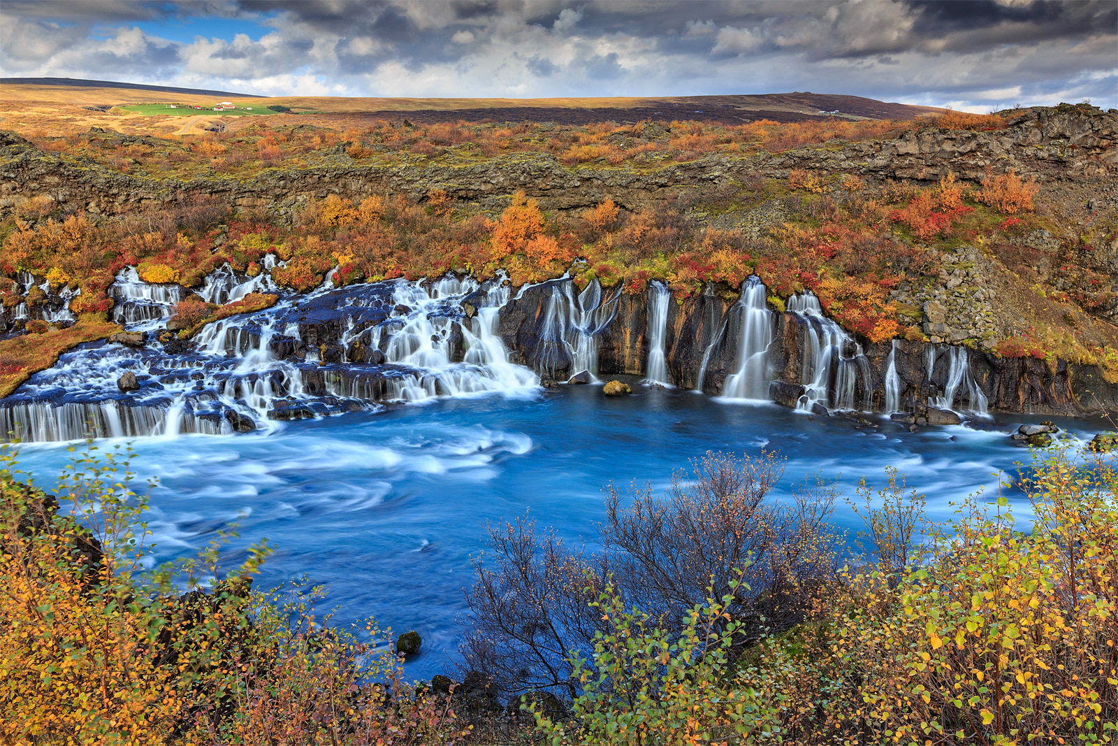 Lava falls at autumn