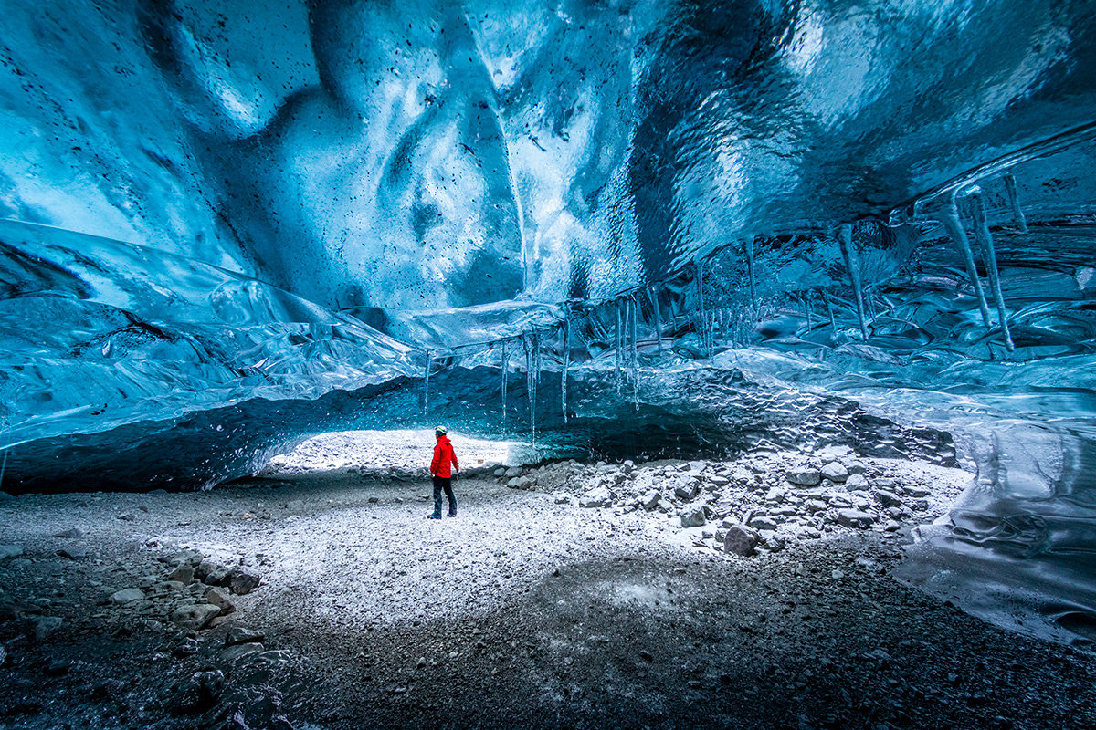 Sapphire ice cave in Vatnajökull