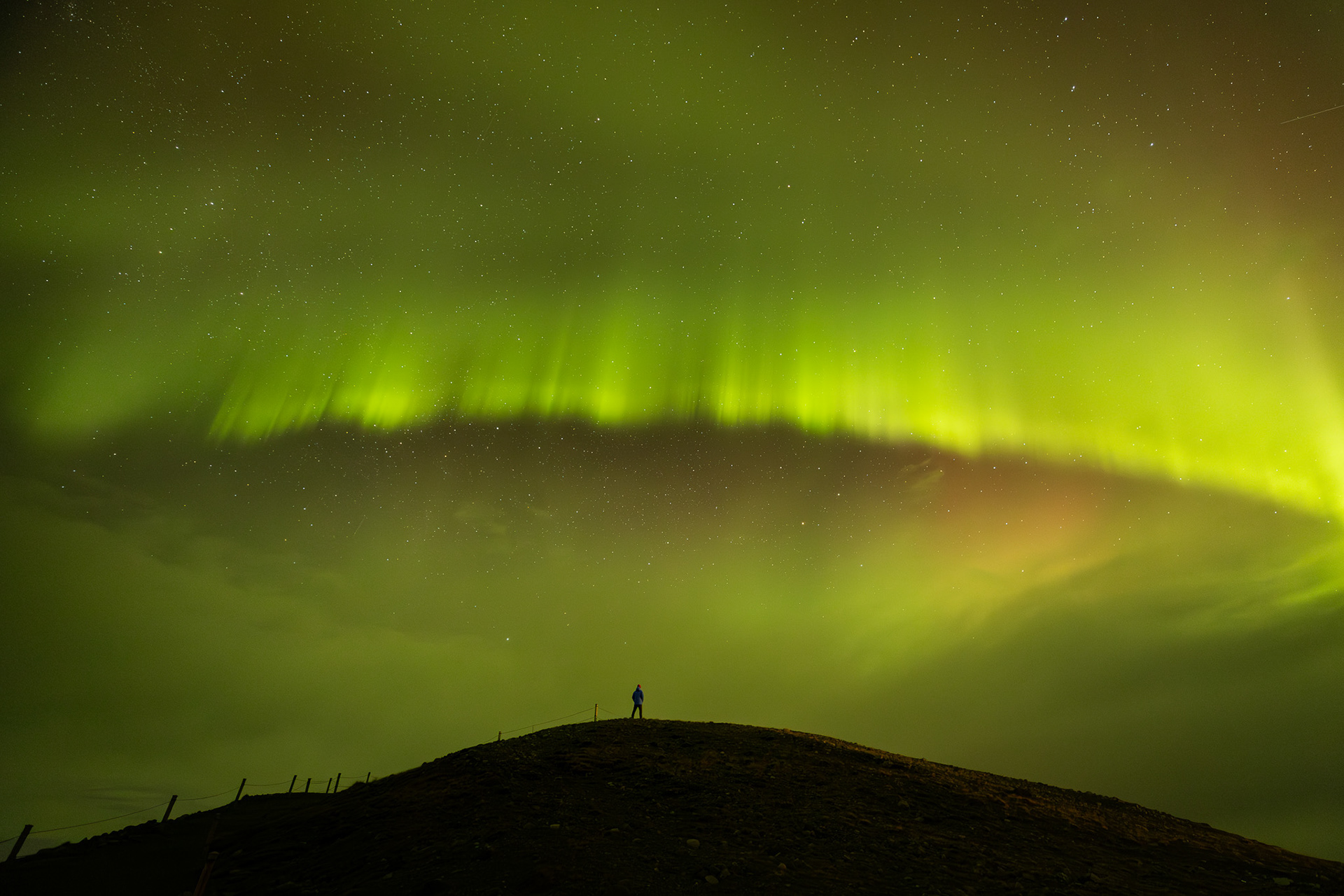 Aurora at glacier lagoon