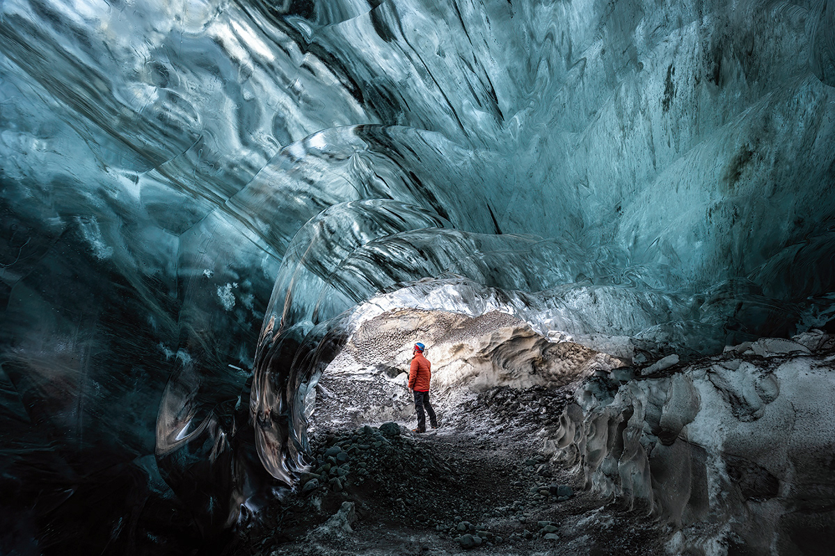 Selfie in ice cave