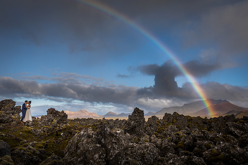 Love under the rainbow at Berserkjahraun