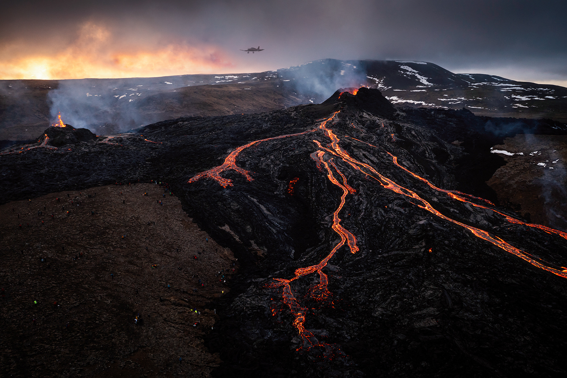 Lava flowing down to Meradalir valley, 12th of April
