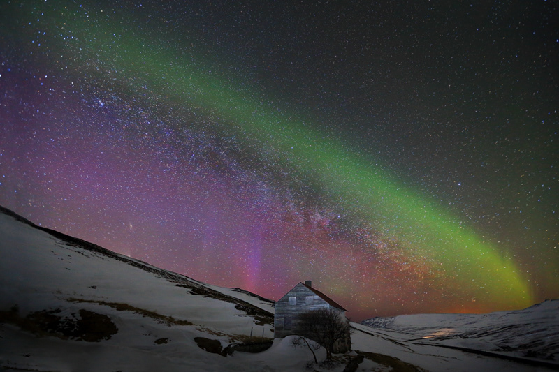 Milky way and aurora