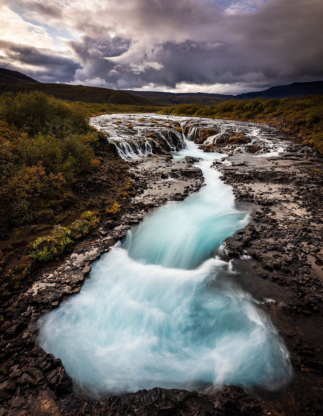 Brúarfoss and its blue water
