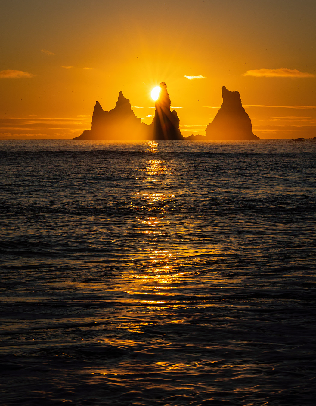 Sunset at Reynispillars in Vík