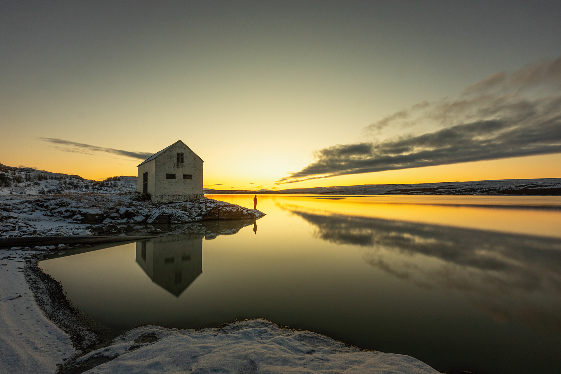 Winter sunset in Egilsstaðir