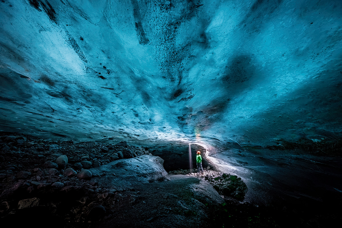 Running water in ice cave