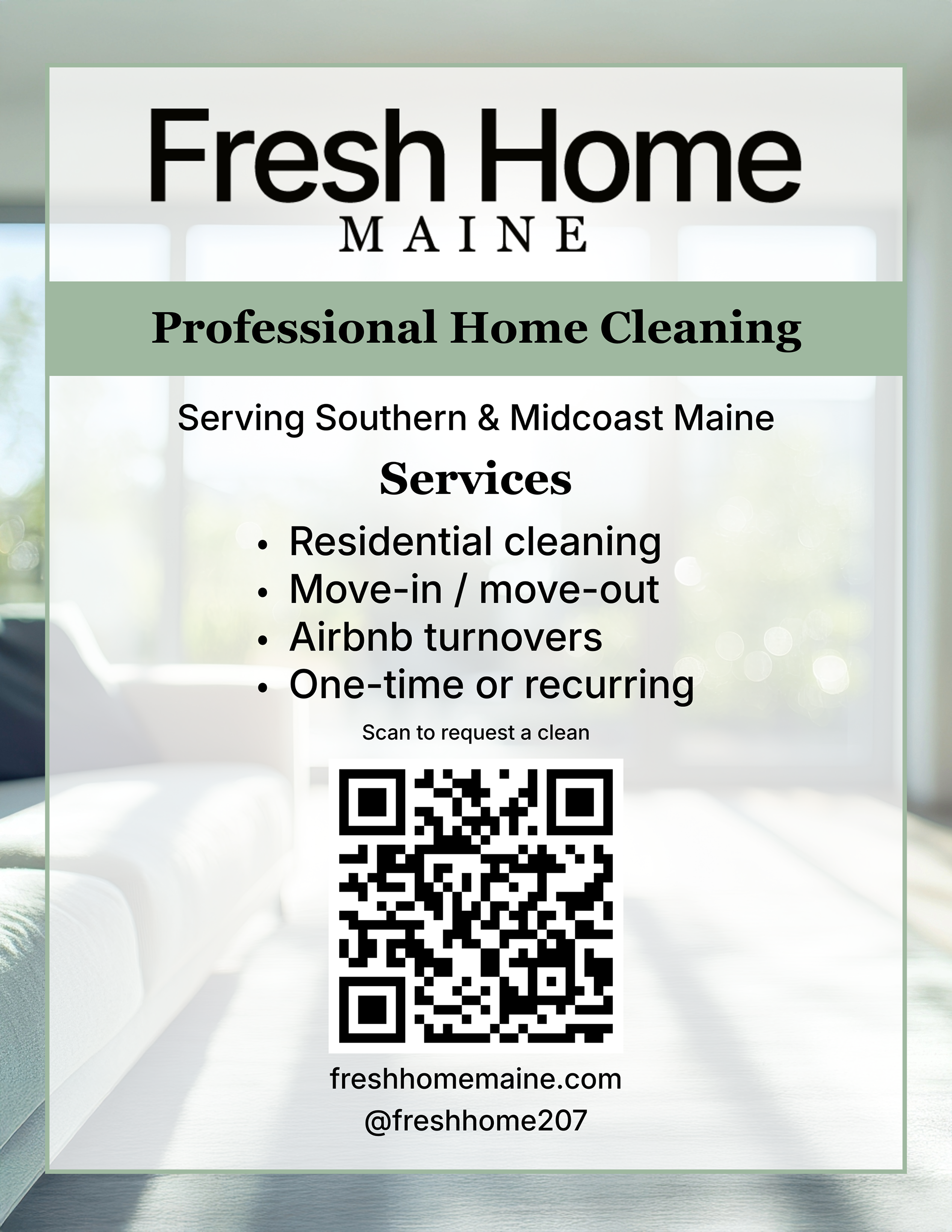 Flyer for Fresh Home Maine
