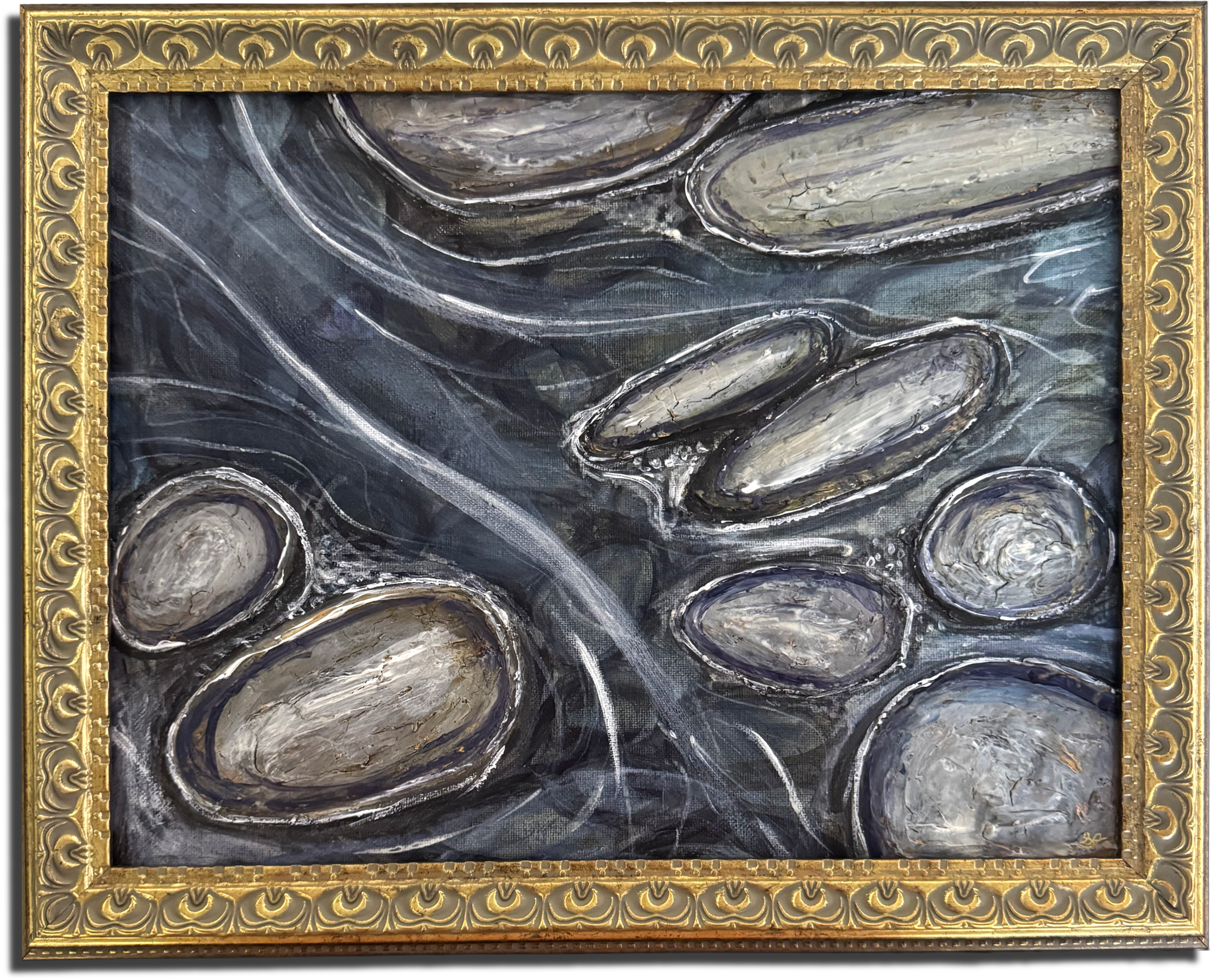 Flow 11x14 Mixed Media, framed