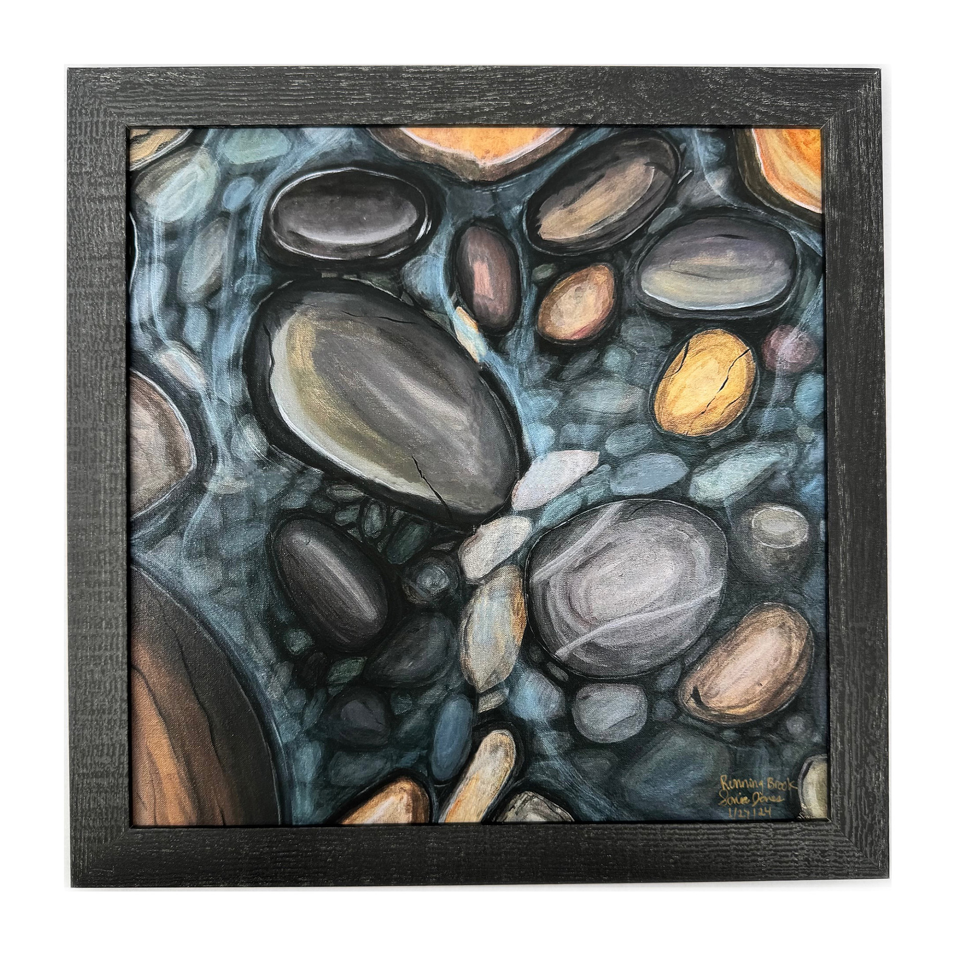 Running Brook 12x12 giclée print, framed