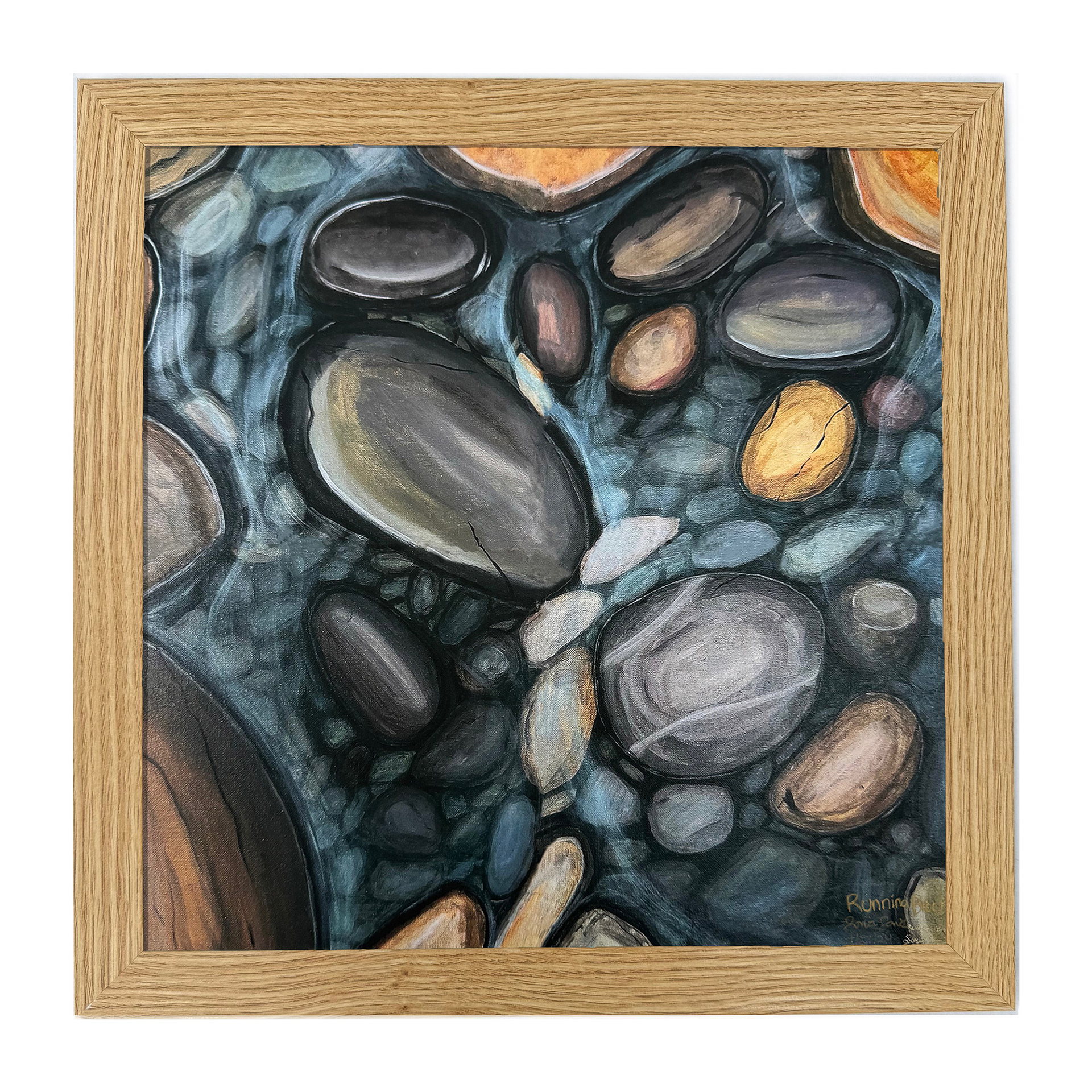 Running Brook 12x12 giclée print, framed