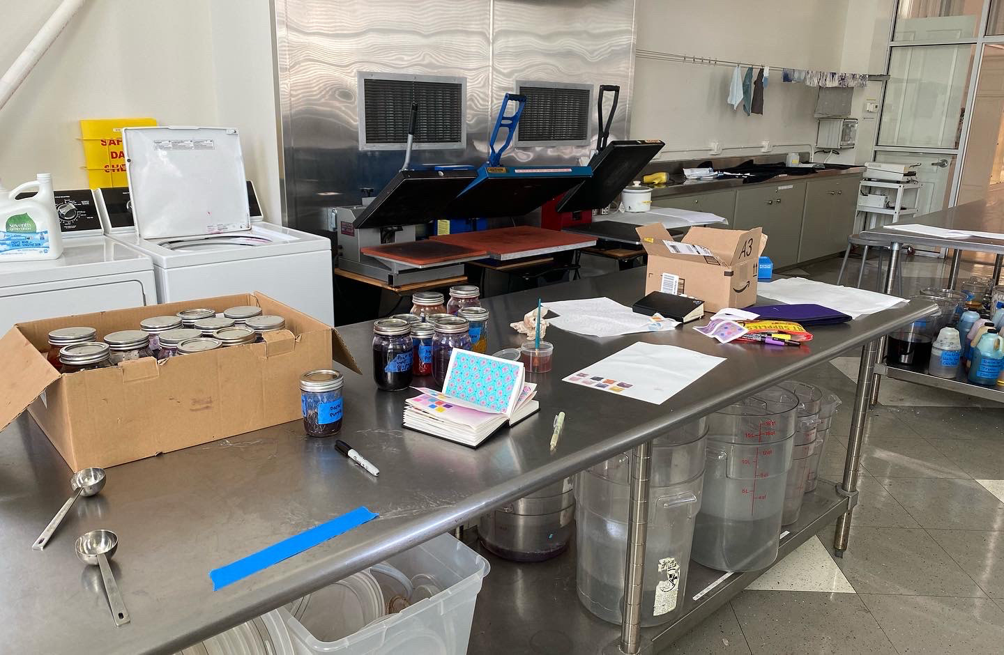 My set-up in the dye lab