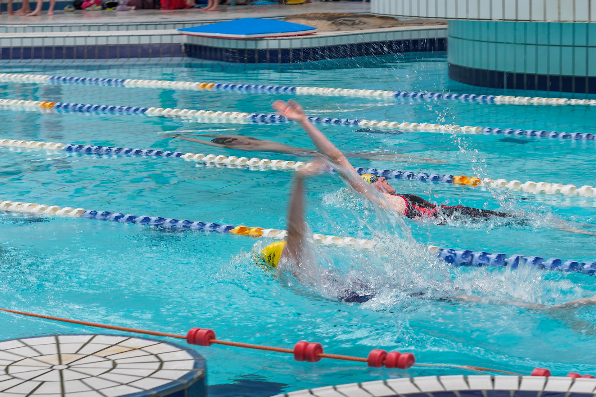 50m back.  Note Jacob still underwater