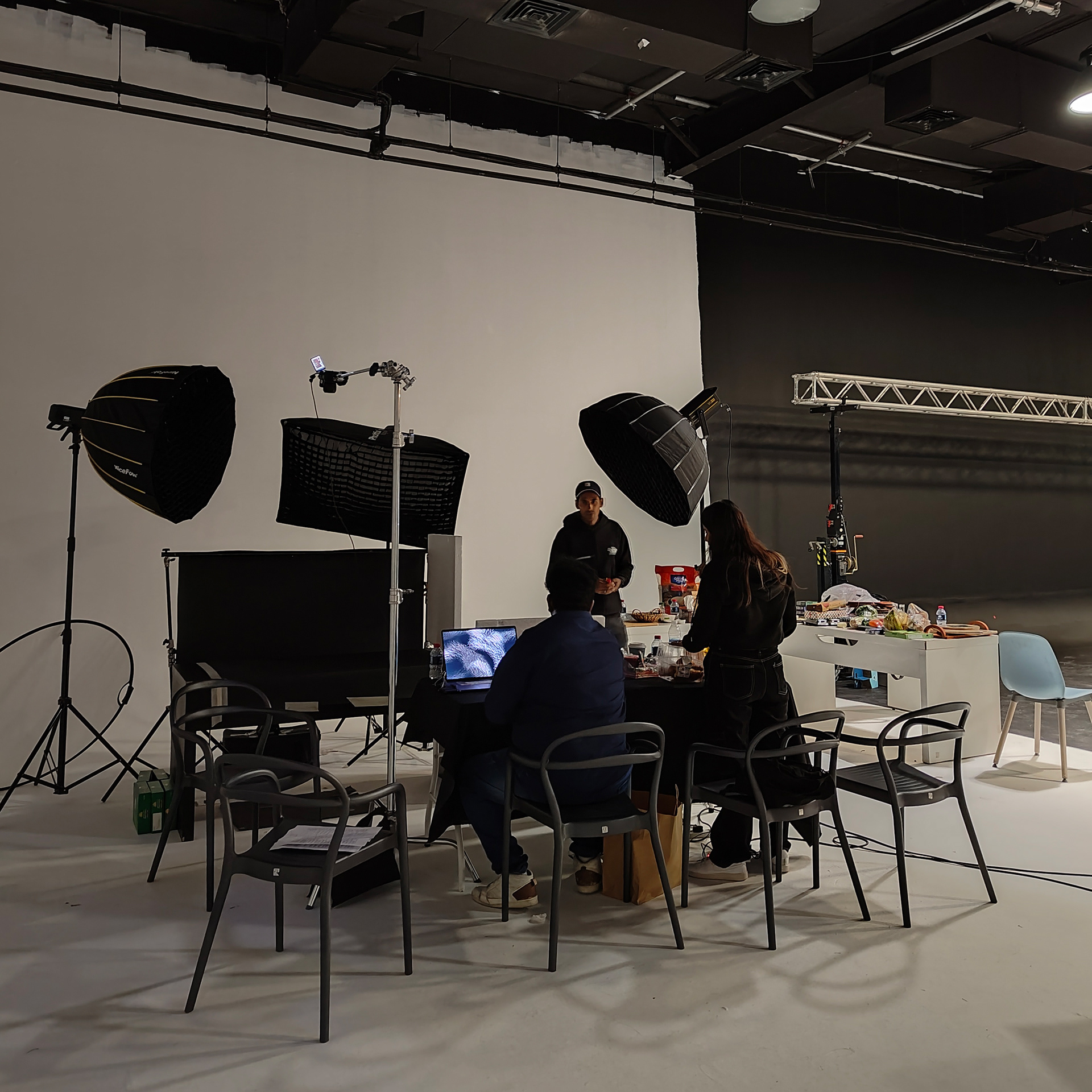 taking product shots in studio