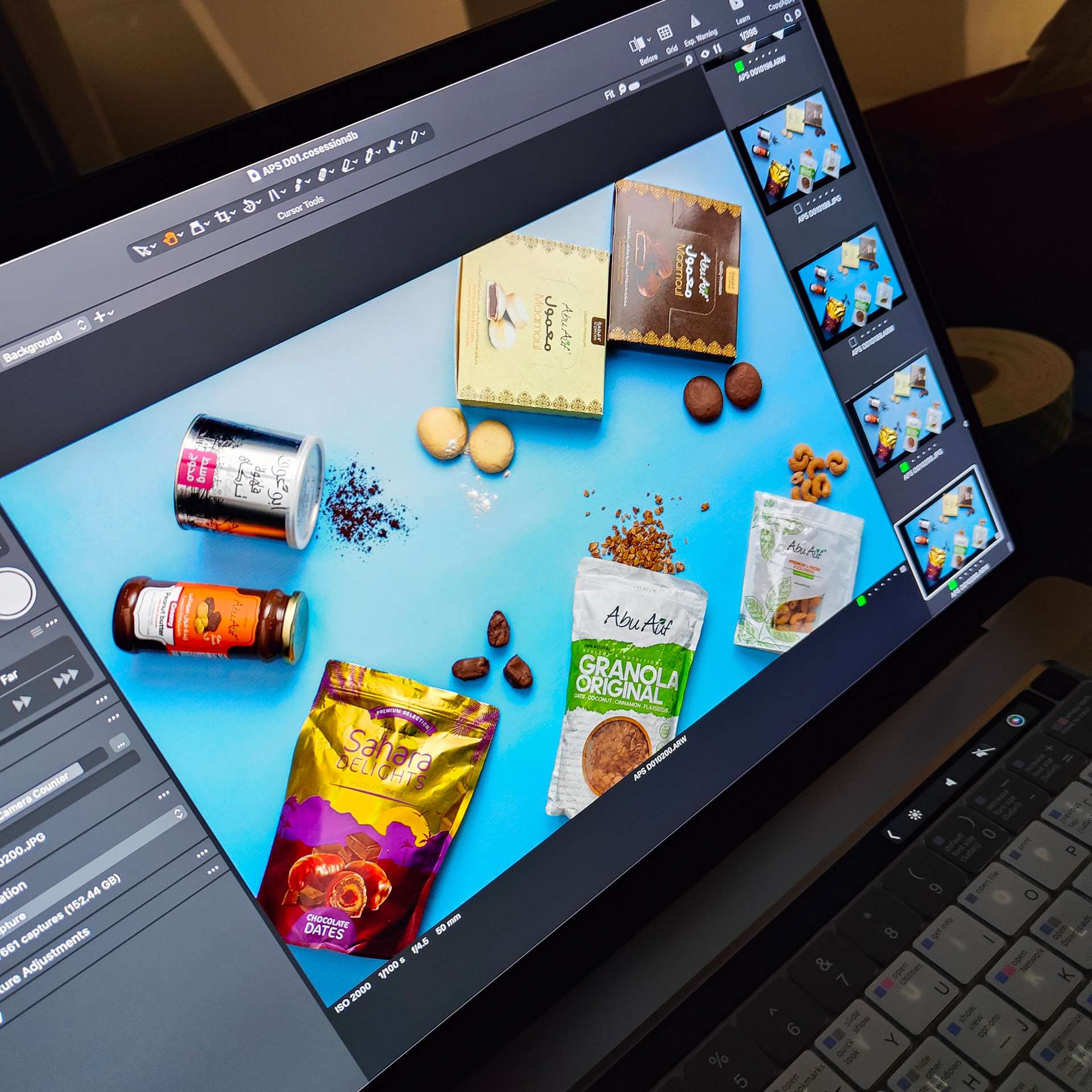 taking product shots in studio