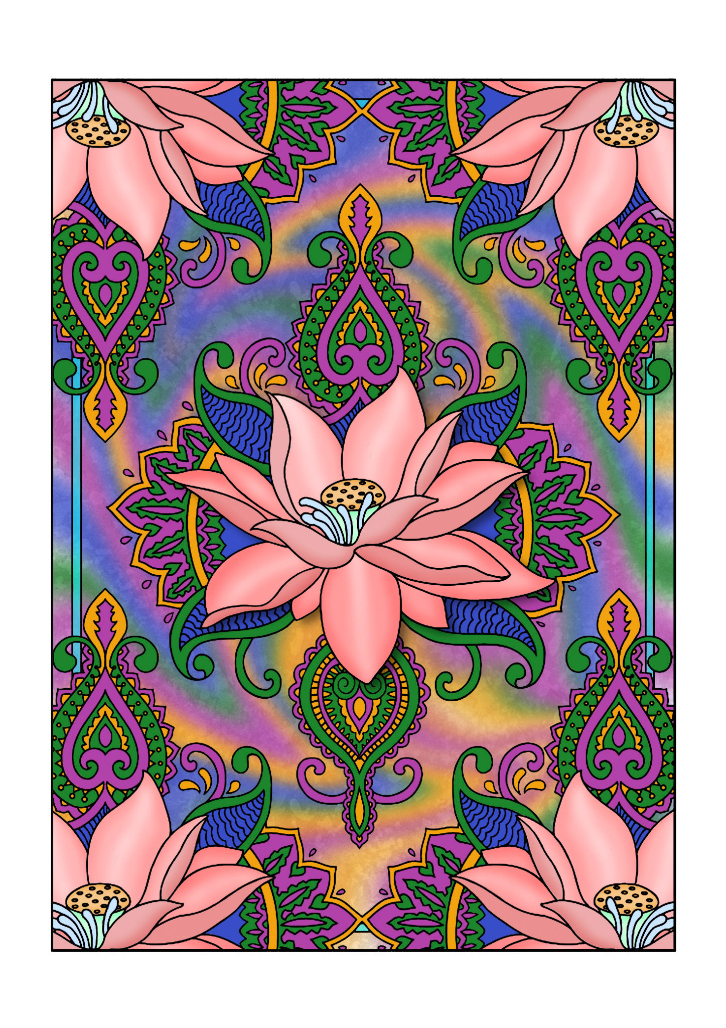 First attempt at shading and using Procreate noise and liquify filters on the background