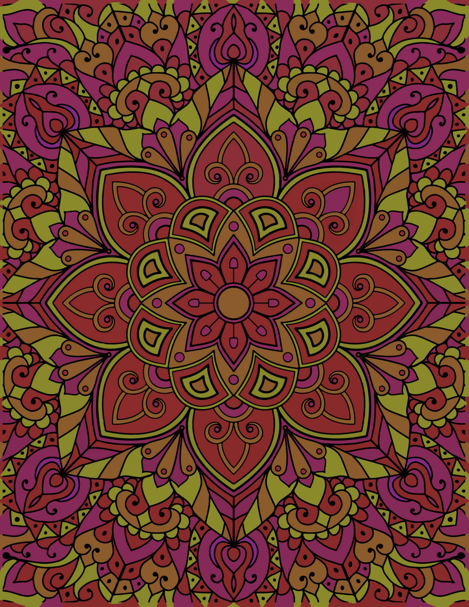 A four-color palette created using Procreate's analogous color tool—try to find the fifth color in six spots