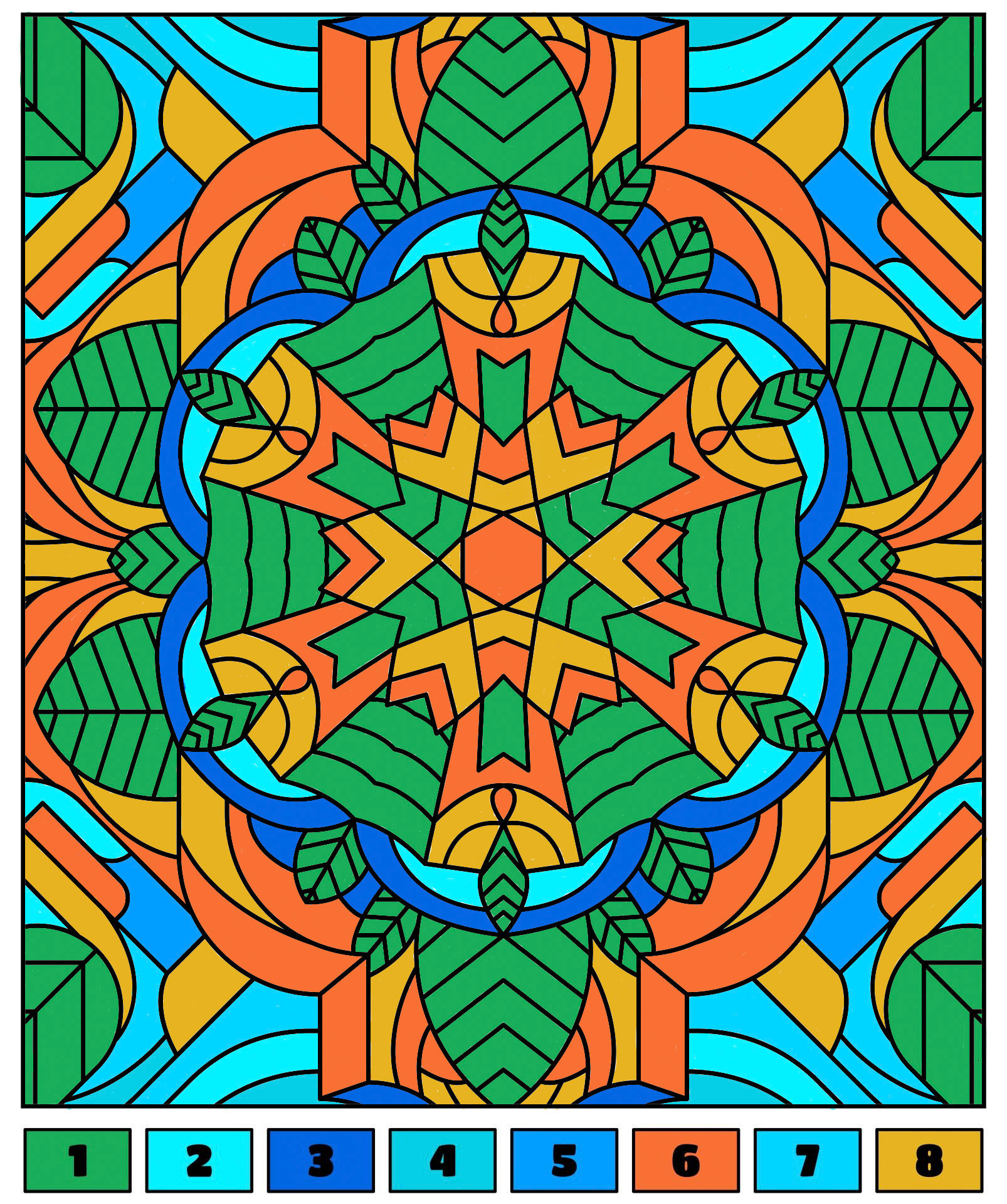 My first attempt, using a color by number image