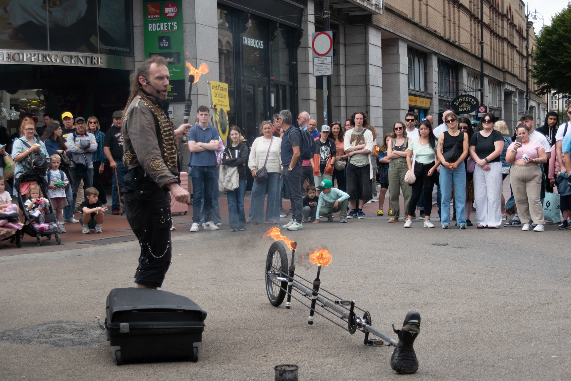 Street juggler outside St Stephen's Green, Dublin
