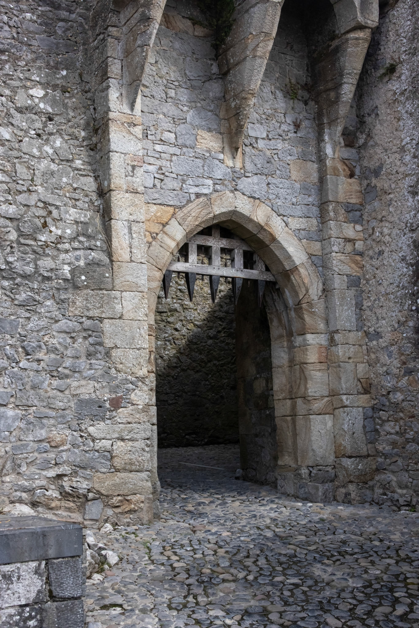 Cahir castle portcullis between reception and trap