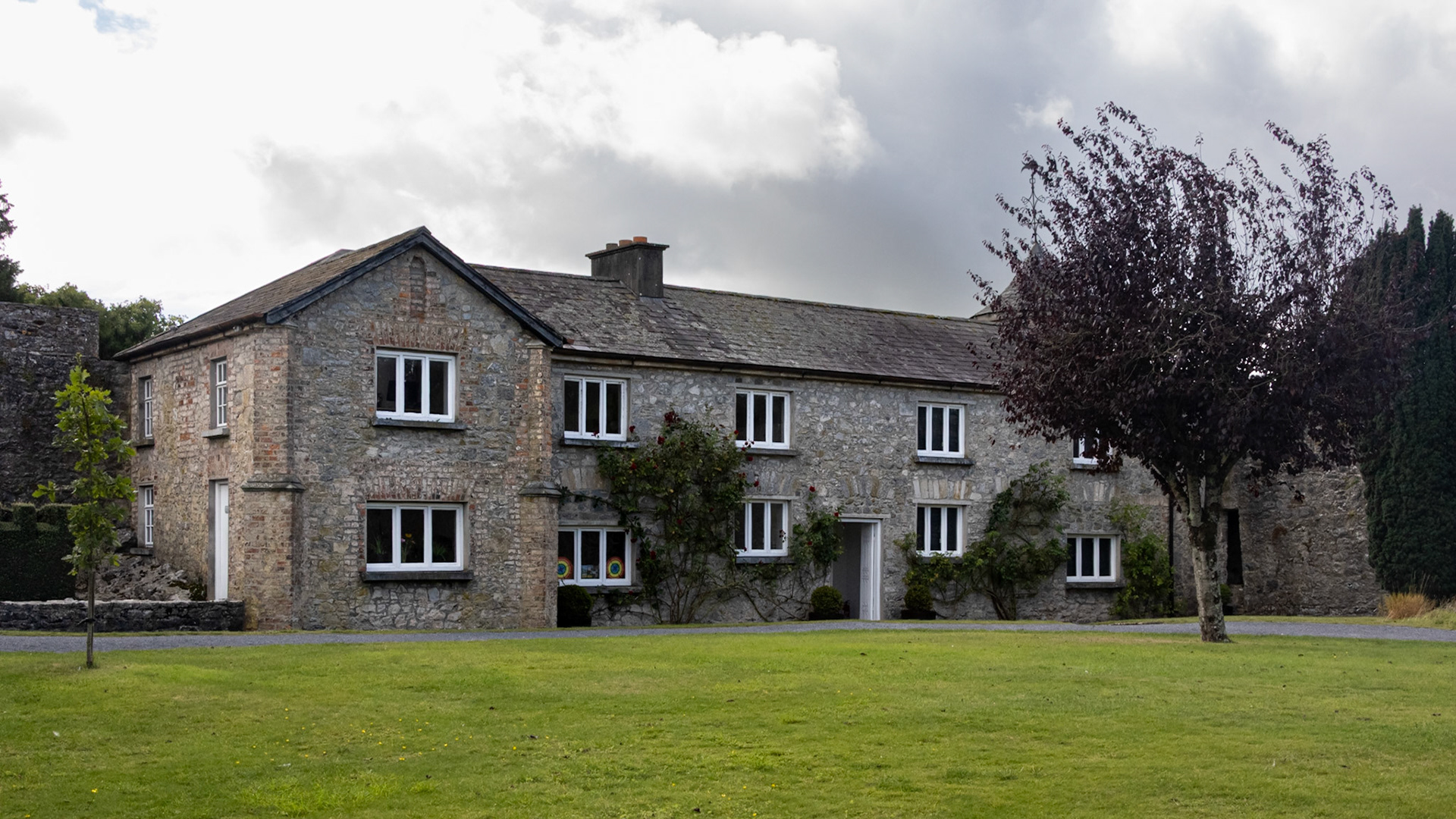 Cahir Castle outer courtyard and cottage