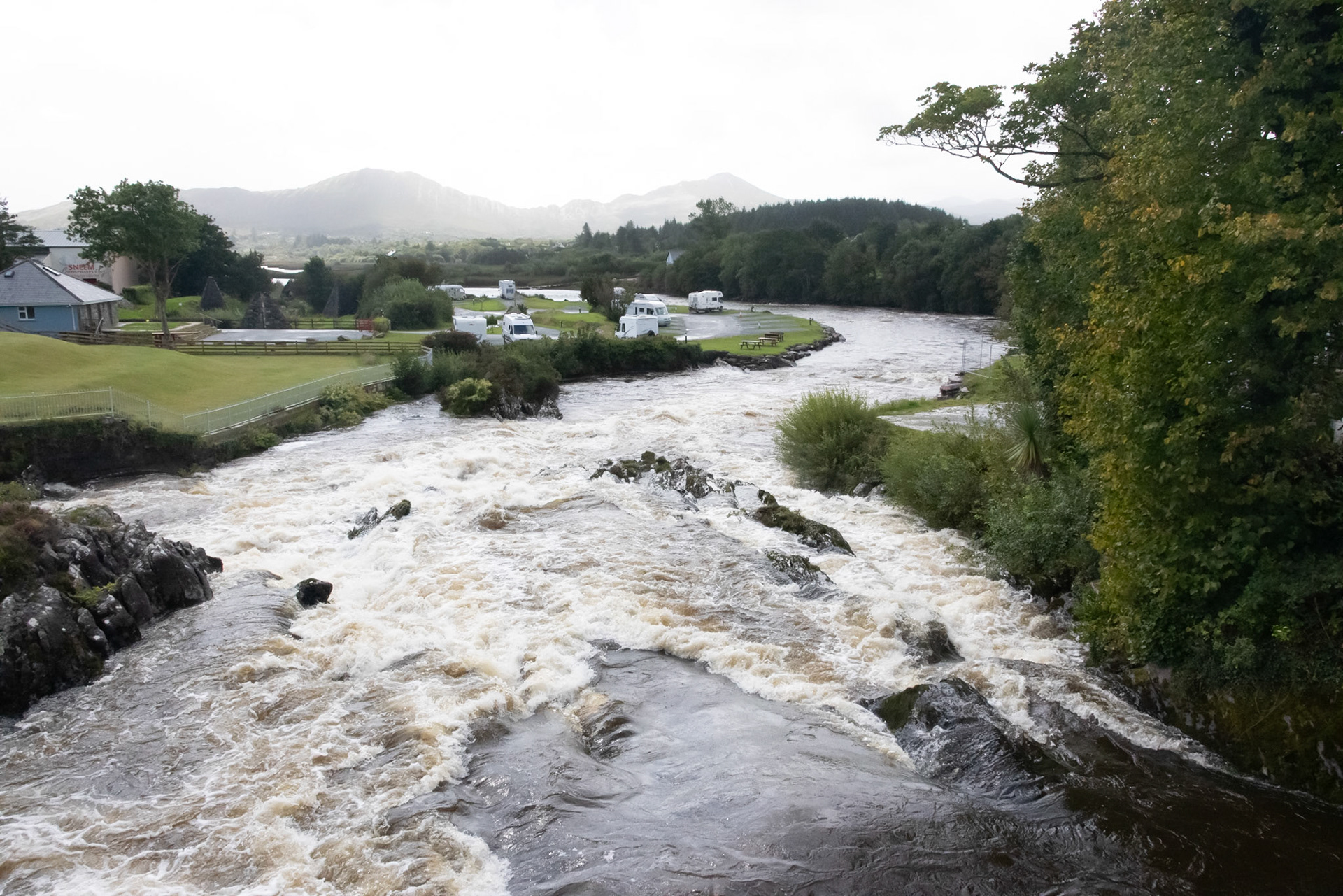 Sneem Falls, looking south from bridge over Sneem River in Sneem