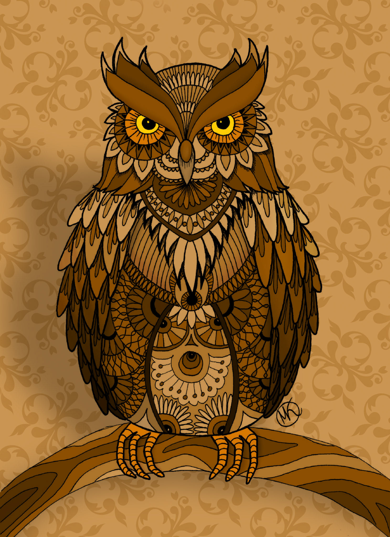 Another owl, with some shadows and shading