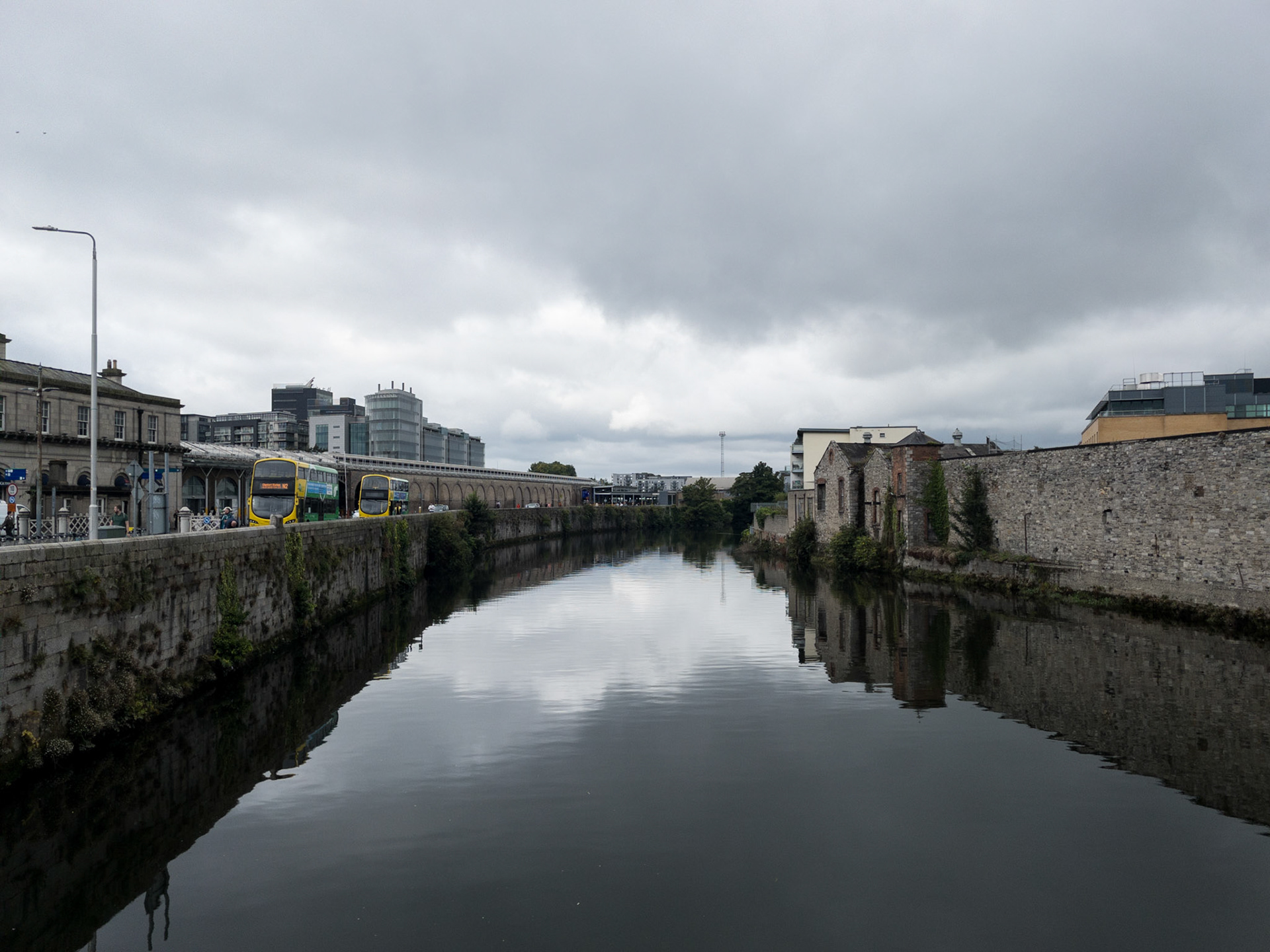 Bridge over the River Liffey with Heuston Station in the background