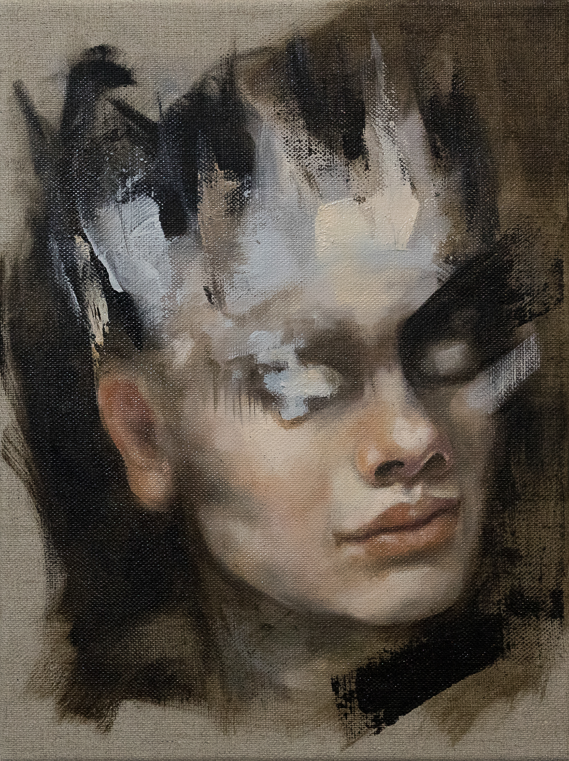 "Königlich" 15,75x11,81 "(40x30cm), 2018, oil on canvas.