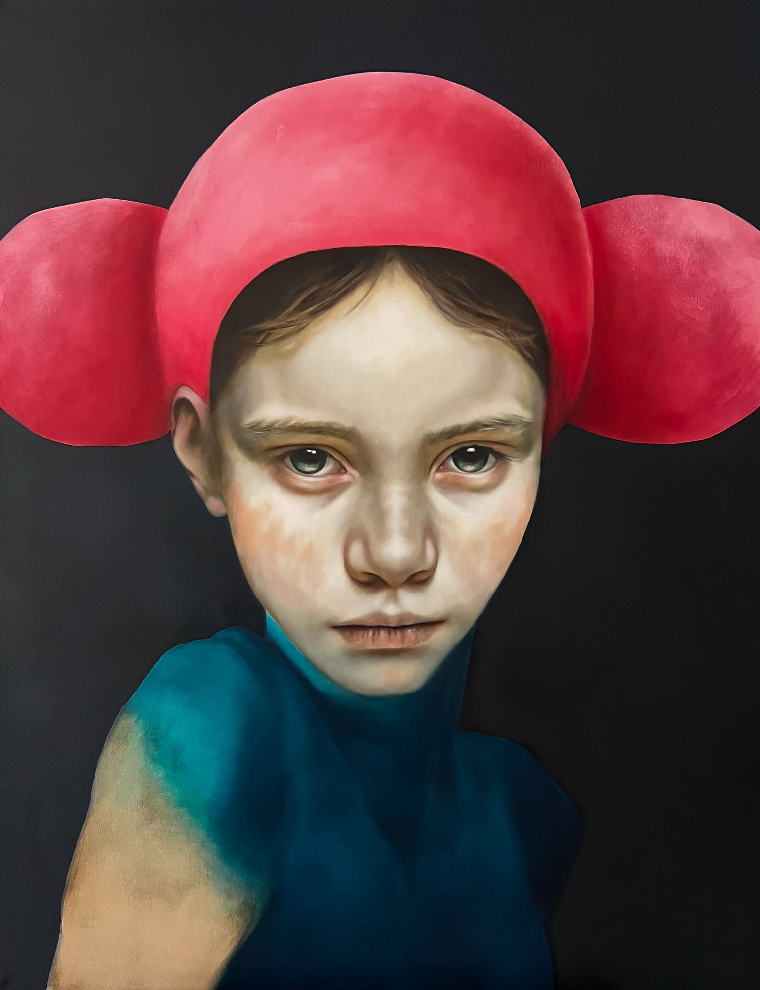 Feminautin, 130x100cm, 2023, Öl auf Leinwand