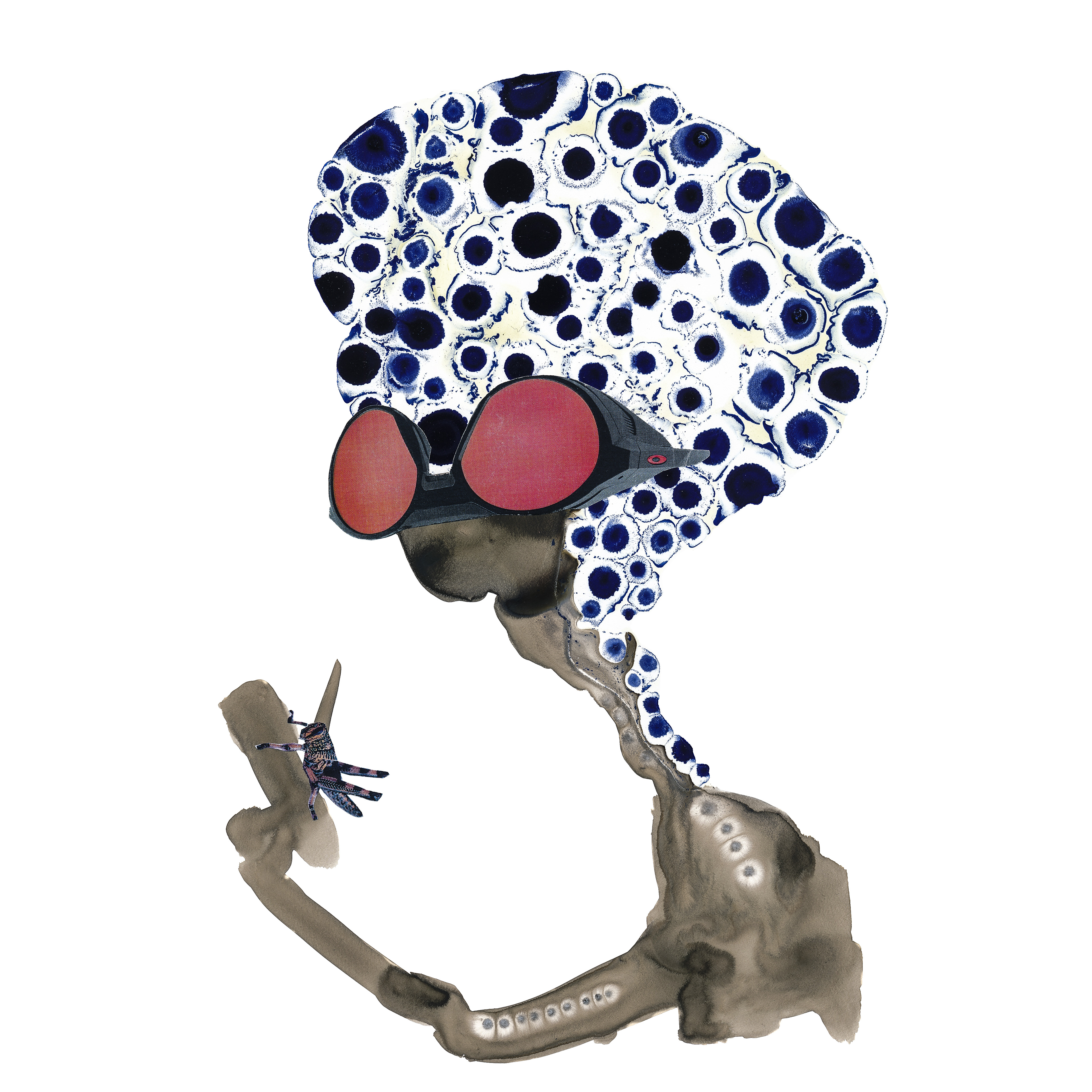Brain 3 - Painting collage on paper + NFT