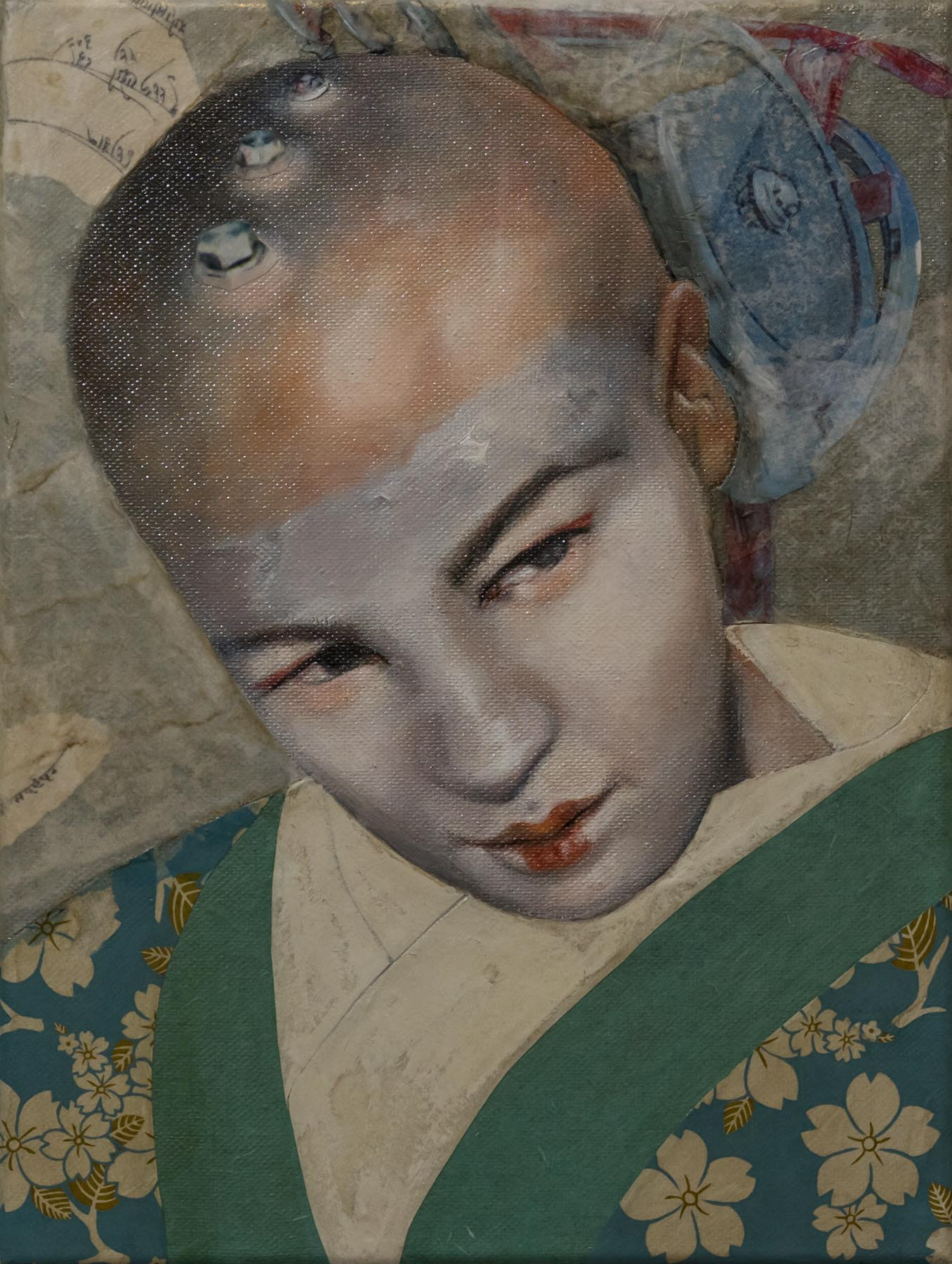 "Japanese 1", 15,75x11,81 "(40x30cm), 2018, mixed media on canvas.