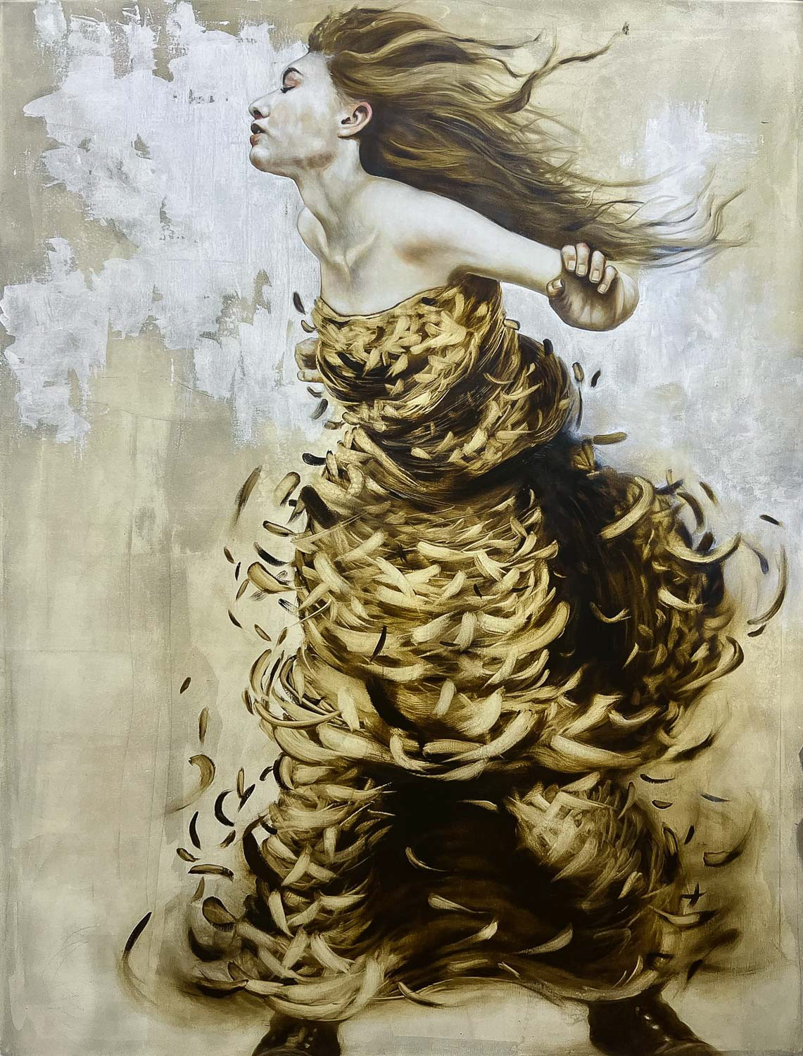 Be in the Flow 1, 130x100cm, 2022, Öl auf Leinwand