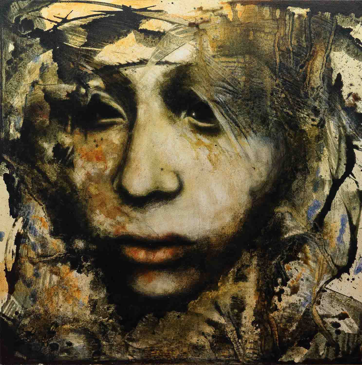 "Hypnagoge" 35,43x35,43" (90x90cm), 2015, oil an acryl on canvas